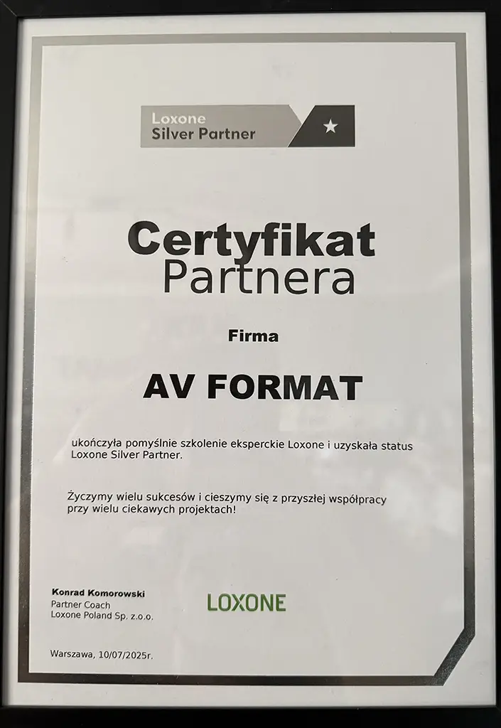 Certyfikat Loxone